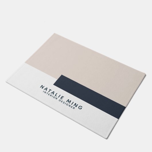 Modernes geometrisches Minimum Fußmatte (Schrägansicht)