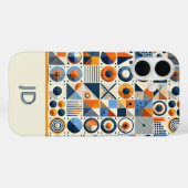 Modernes geometrisches Mit Monogramm Case-Mate iPhone Hülle (Rückseite (Horizontal))