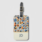 Modernes geometrisches Mit Monogramm Gepäckanhänger (Vorderseite Vertikal)