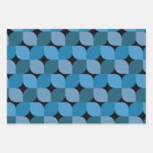 Modernes geometrisches Mittelalter in Blau und Tür Geschenkpapier Set (Vorderseite 3)