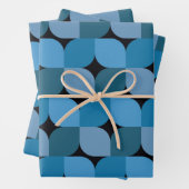 Modernes geometrisches Mittelalter in Blau und Tür Geschenkpapier Set (Beispiel)