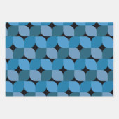 Modernes geometrisches Mittelalter in Blau und Tür Geschenkpapier Set (Vorderseite)