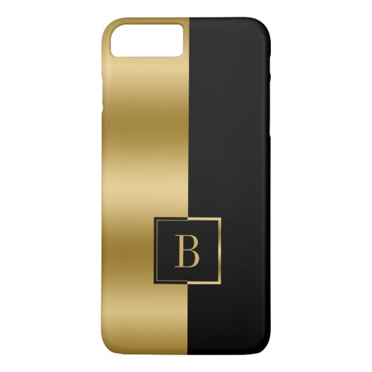 Modernes, geometrisches Monogramm aus Schwarz und  Case-Mate iPhone Hülle (Rückseite)