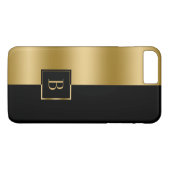 Modernes, geometrisches Monogramm aus Schwarz und  Case-Mate iPhone Hülle (Rückseite (Horizontal))