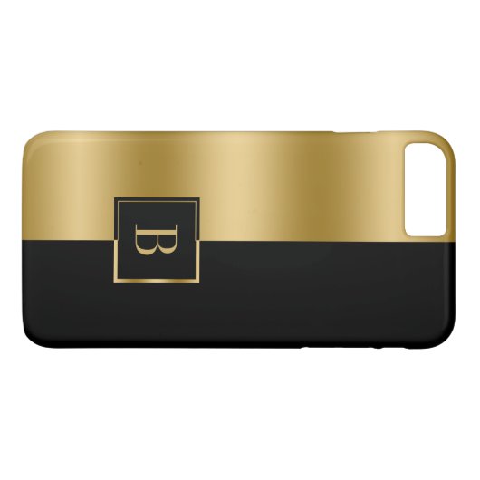 Modernes, geometrisches Monogramm aus Schwarz und  Case-Mate iPhone Hülle (Rückseite (Horizontal))