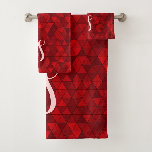 Modernes geometrisches Monogramm Badhandtuch Set (Insitu)