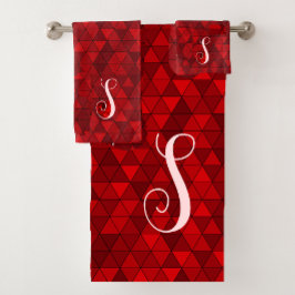 Modernes geometrisches Monogramm Badhandtuch Set