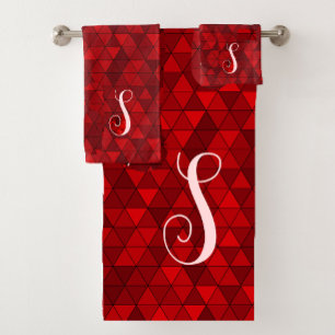 Modernes geometrisches Monogramm Badhandtuch Set