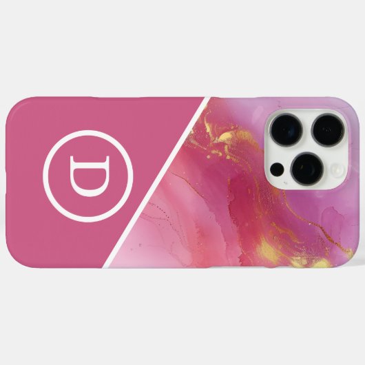 Modernes geometrisches Monogramm Case-Mate iPhone Hülle (Rückseite (Horizontal))