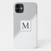 Modernes geometrisches Monogramm grau Case-Mate iPhone Hülle (Rückseite)