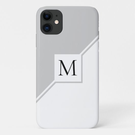Modernes geometrisches Monogramm grau Case-Mate iPhone Hülle (Rückseite)