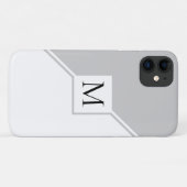Modernes geometrisches Monogramm grau Case-Mate iPhone Hülle (Rückseite (Horizontal))