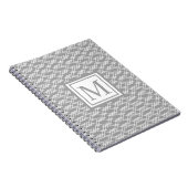 Modernes geometrisches Monogramm, grau und weiß Notizblock (Rechte Seite)