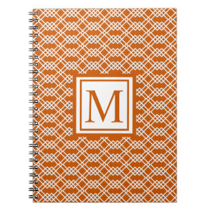 Modernes geometrisches Monogramm in verbranntem Or Notizblock
