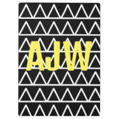 Modernes geometrisches Monogramm Klemmbrett (Rückseite)