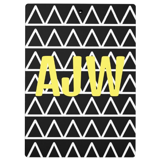 Modernes geometrisches Monogramm Klemmbrett (Rückseite)