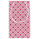 Modernes geometrisches Monogramm mit rosa und weiß Kleine Geschenktüte (Rückseite)