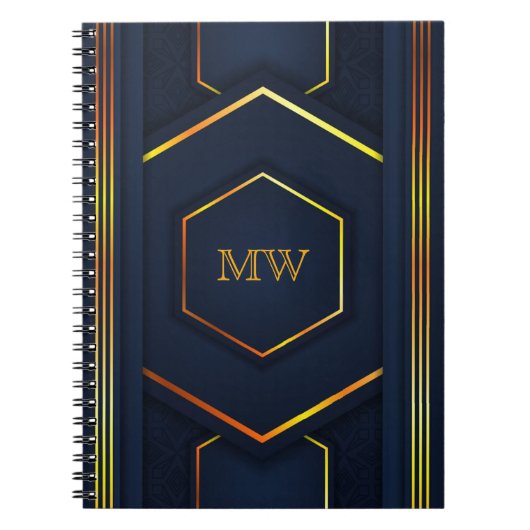 Modernes geometrisches Monogramm Notizblock (Vorderseite)