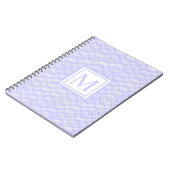 Modernes geometrisches Monogramm Periwinkle Blau Notizblock (Linke Seite)