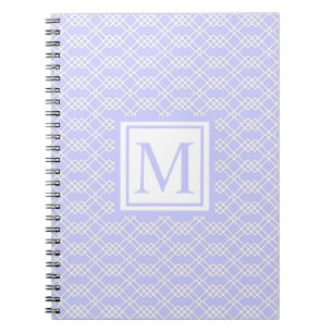 Modernes geometrisches Monogramm Periwinkle Blau Notizblock