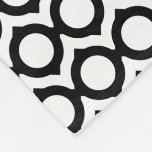 Modernes geometrisches Monogramm Schwarz Weiß Fleecedecke