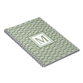 Modernes geometrisches Monogramm-Zahnrädchen Grünj Notizblock (Rechte Seite)