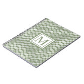 Modernes geometrisches Monogramm-Zahnrädchen Grünj Notizblock (Linke Seite)