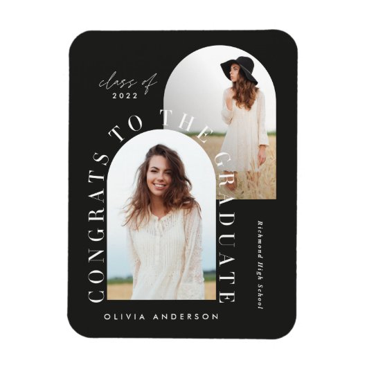 Modernes geometrisches MultiFoto-Abschluss-Magazin Magnet (Vertikal)