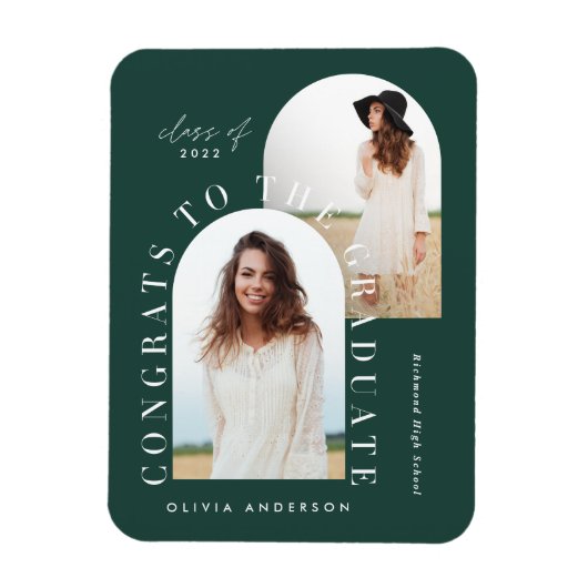 Modernes geometrisches MultiFoto-Abschluss-Magazin Magnet (Vertikal)