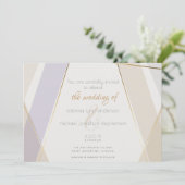 Modernes geometrisches Mushroom-Violet Einladung (Stehend Vorderseite)