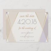 Modernes geometrisches Mushroom-Violet Save The Date (Vorne/Hinten)