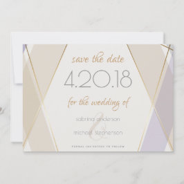 Modernes geometrisches Mushroom-Violet Save The Date