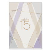 Modernes geometrisches Mushroom-Violet Tischnummer (Rückseite)