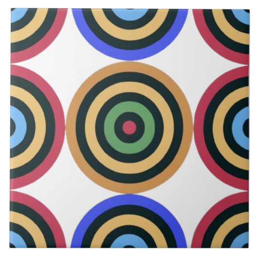 Modernes geometrisches Muster aus dem Mittelalter Fliese (Vorderseite)