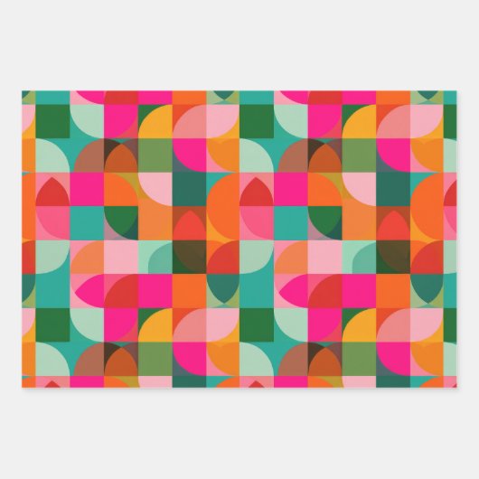 Modernes geometrisches Muster aus dem Mittelalter  Geschenkpapier Set (Vorderseite)