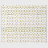 Modernes geometrisches Muster aus Gold und Weiß Geschenkpapier (Flach)