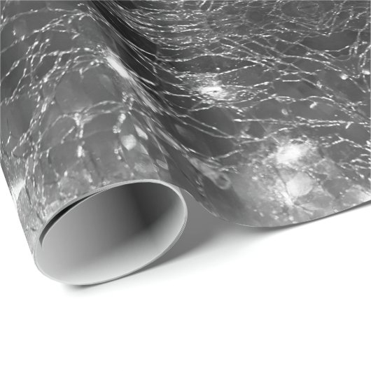 Modernes geometrisches Muster aus Grau und Weiß Geschenkpapier (Rolleneckpunkt)