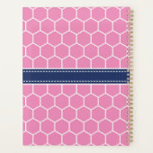 Modernes geometrisches Muster aus rosa und navy Mo Planer (Rückseite)