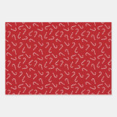 Modernes geometrisches Muster aus roten und weißen Geschenkpapier Set (Vorderseite 3)