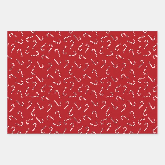 Modernes geometrisches Muster aus roten und weißen Geschenkpapier Set (Vorderseite 3)