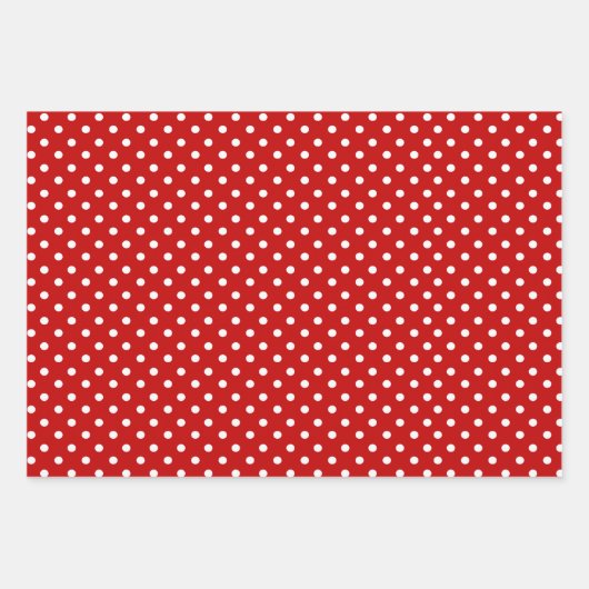 Modernes geometrisches Muster aus roten und weißen Geschenkpapier Set (Vorderseite)