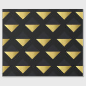 Modernes geometrisches Muster aus Schwarz und Gold Geschenkpapier (Flach)