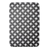 Modernes, geometrisches Muster aus Schwarz und Wei Badematte (Vorderseite Vertikal)