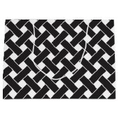 Modernes, geometrisches Muster aus Schwarz und Wei Große Geschenktüte (Vorderseite)