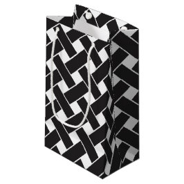 Modernes, geometrisches Muster aus Schwarz und Wei Kleine Geschenktüte
