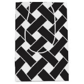 Modernes, geometrisches Muster aus Schwarz und Wei Mittlere Geschenktüte (Vorderseite)