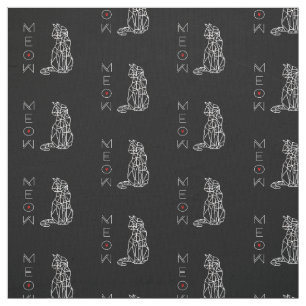 Modernes, geometrisches Muster aus Schwarz und Wei Stoff
