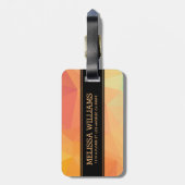 Modernes geometrisches Muster aus weichem Gelb und Gepäckanhänger (Rückseite vertikal)