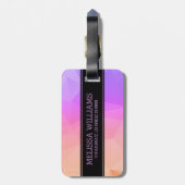 Modernes geometrisches Muster aus weichem Pink und Gepäckanhänger (Rückseite vertikal)