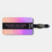 Modernes geometrisches Muster aus weichem Pink und Gepäckanhänger (Rückseite horizontal)